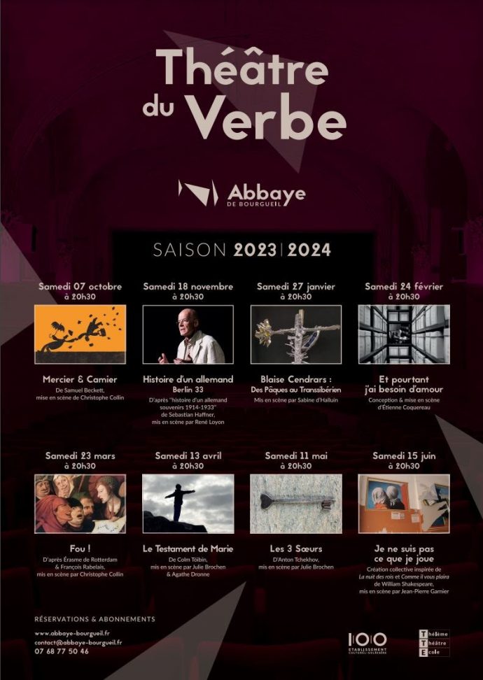 Programmation theatrale Abbaye Saint-Pierre de Bourgueil